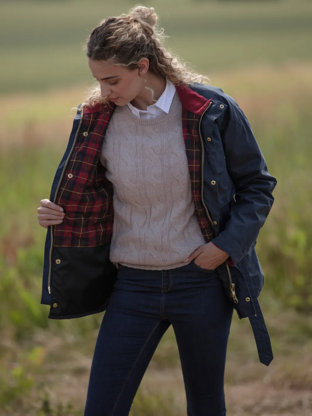 Speed 6 Wax Biker Jacket - Navy