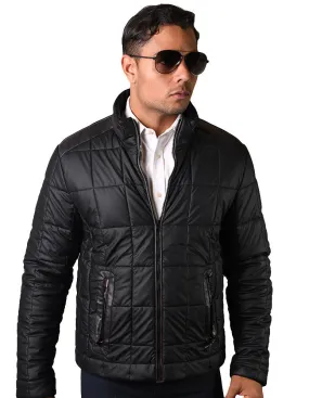 Statement Men'S Black Quilted Puffer Jacket| JK-100| Black