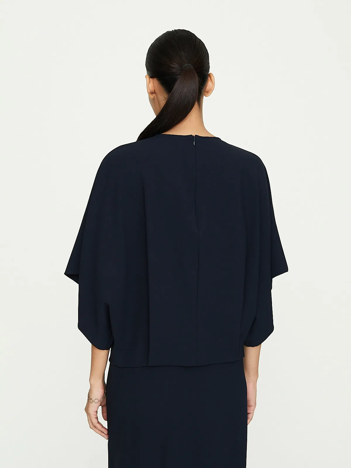 Tenley Draped Top in Navy