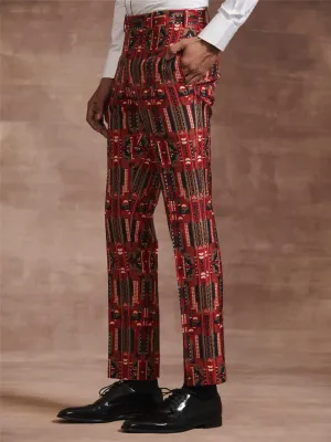 THE ART NOUVEAU PRINTED SILK TAPERED TROUSER