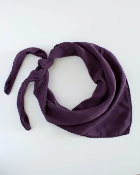 'The Classic' Washable Silk Scarf in Aubergine