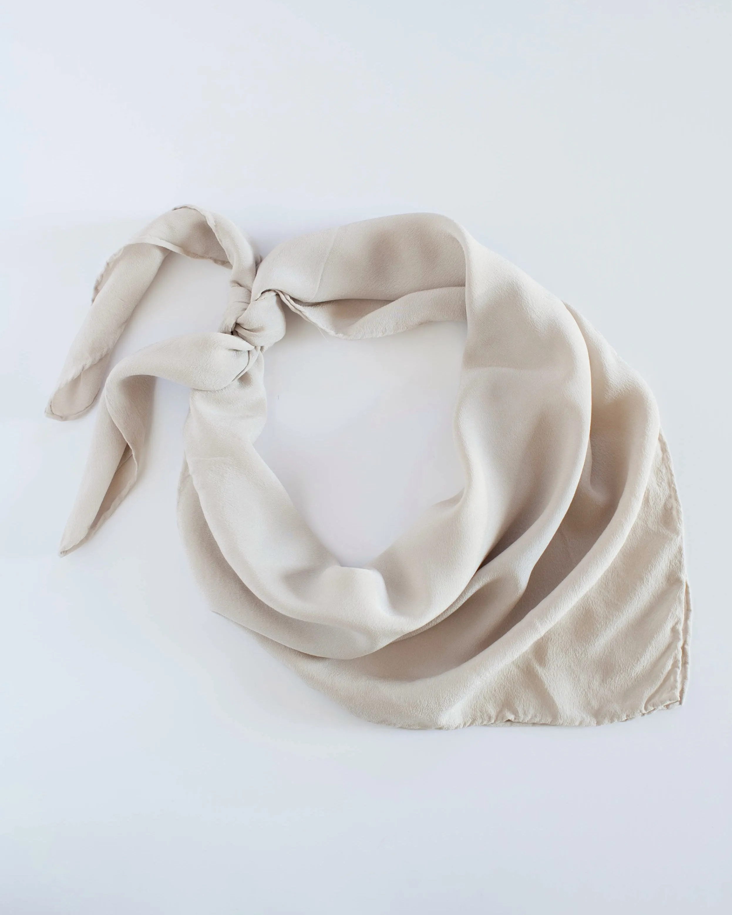 'The Classic' Washable Silk Scarf in Bone