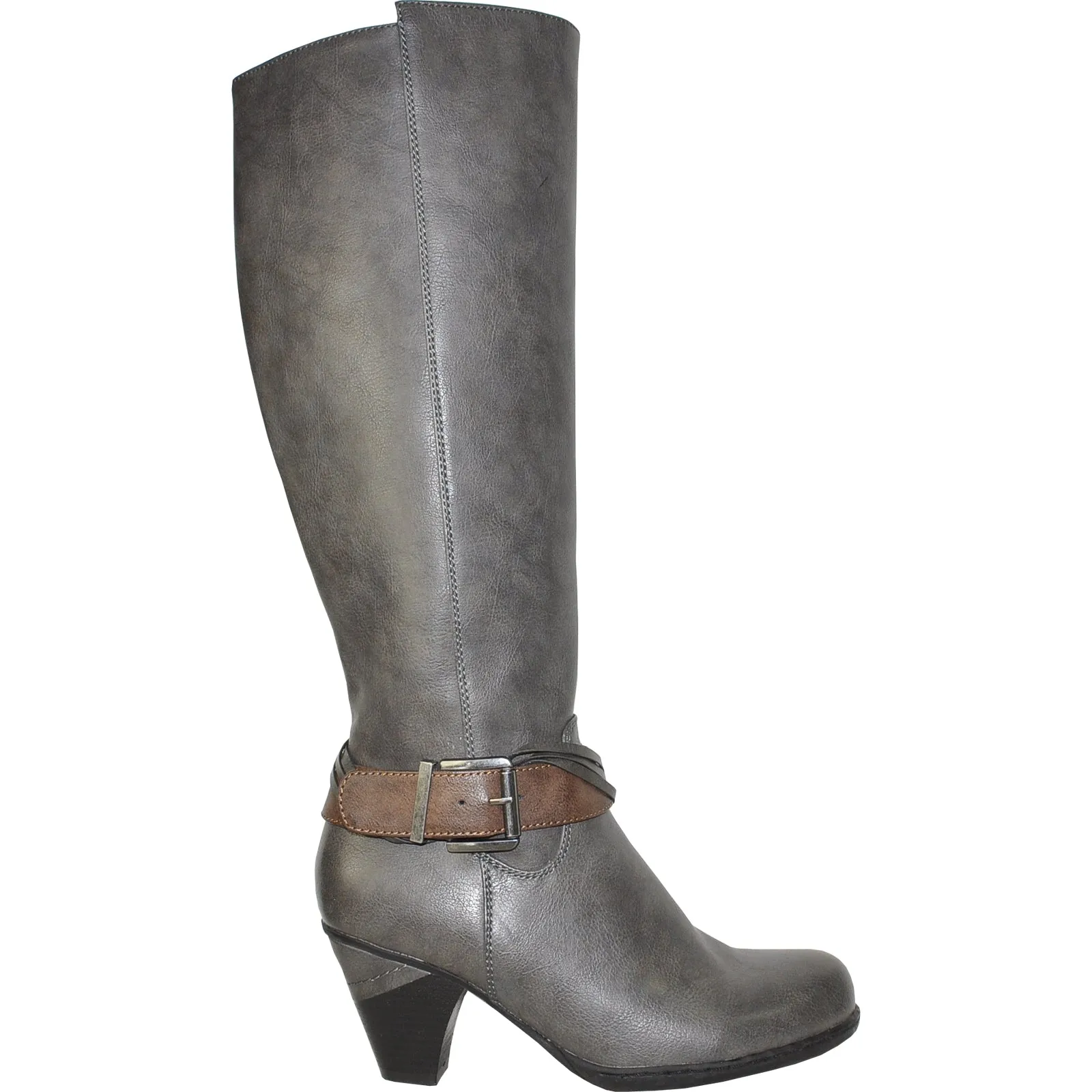 VANGELO Women Boot HF8420 Knee High Dress Boot Grey