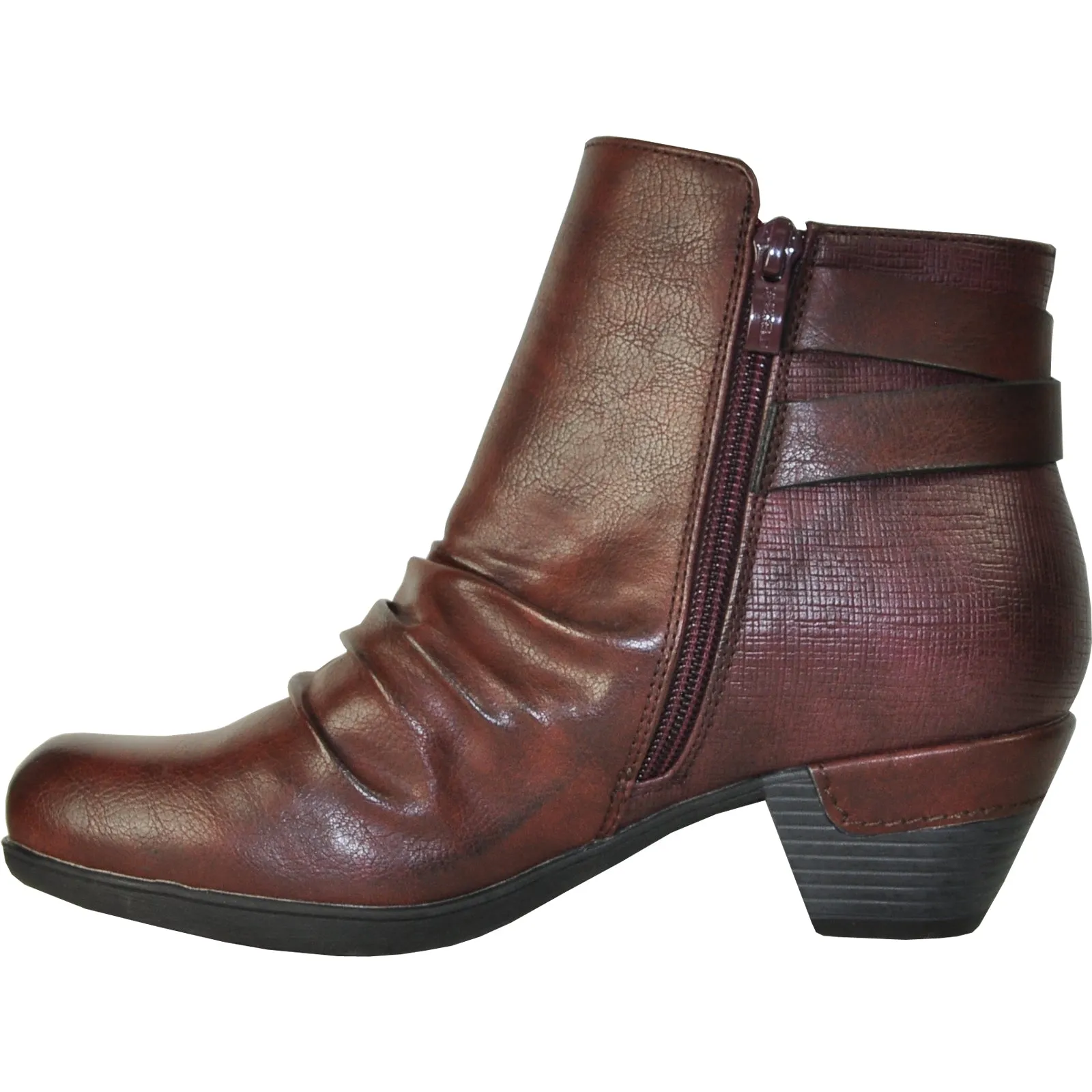 VANGELO Women Boot HF9429 Ankle Dress Boot Bordo Red