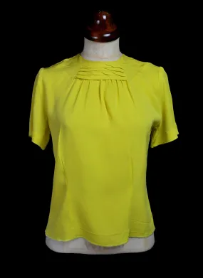 Vintage 1950s Yellow Crepe Top