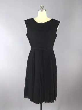 Vintage Black Silk Chiffon Dress