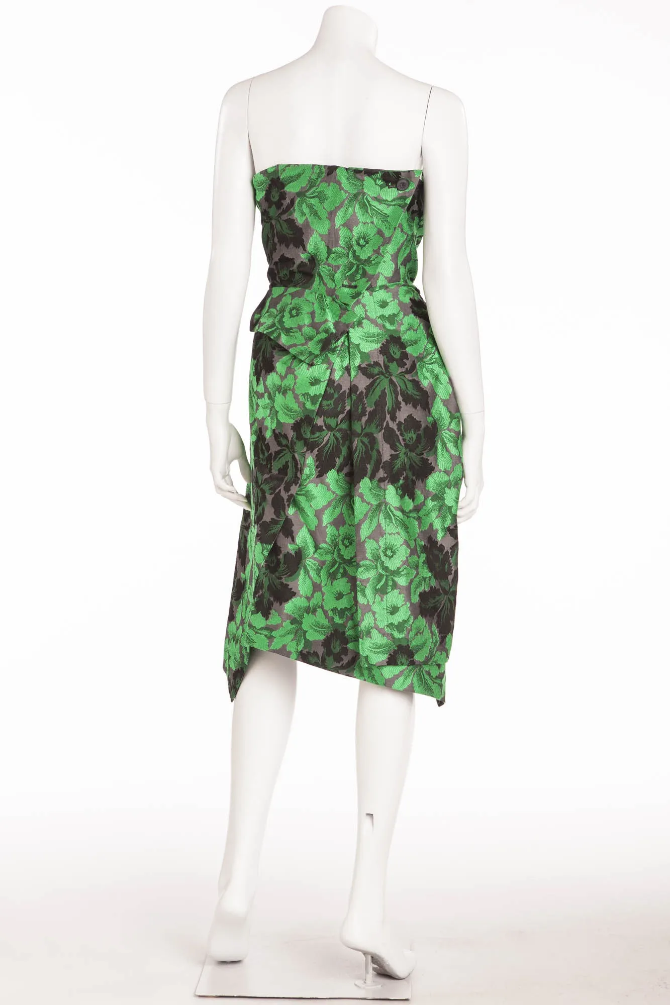 Vivienne Westwood Gold Label  - 2PC Asymmetrical Green Corset and Pencil Skirt - UK 12/ US 8