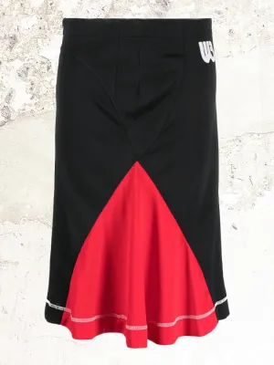 Wales Bonner logo colour-block midi skirt