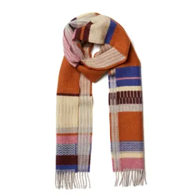 Wallace Sewell LAMBSWOOL STRIPE SCARVES  -Strathay - AMBER ORANGE