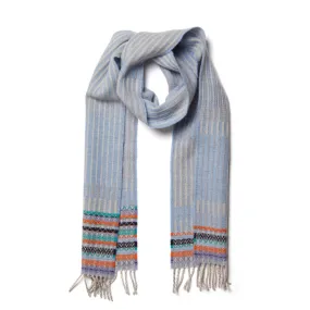 Wallace Sewell LAMBSWOOL TEXTURE SCARVES - Bothy -  PERIWINKLE SKY