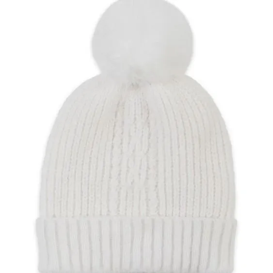 White Kenzie Knit Beanie