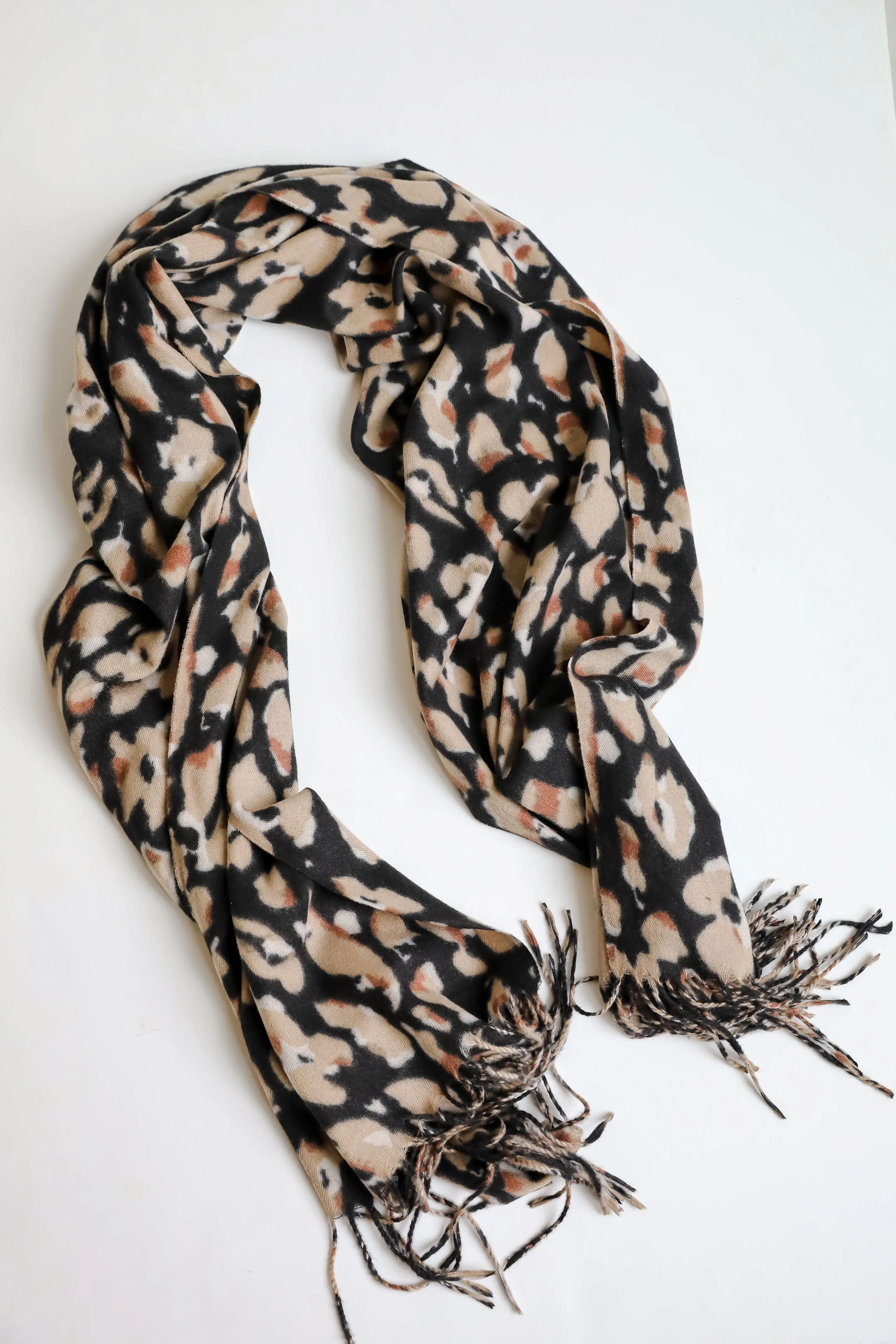 Wild Attitude Leopard Fringe Scarf