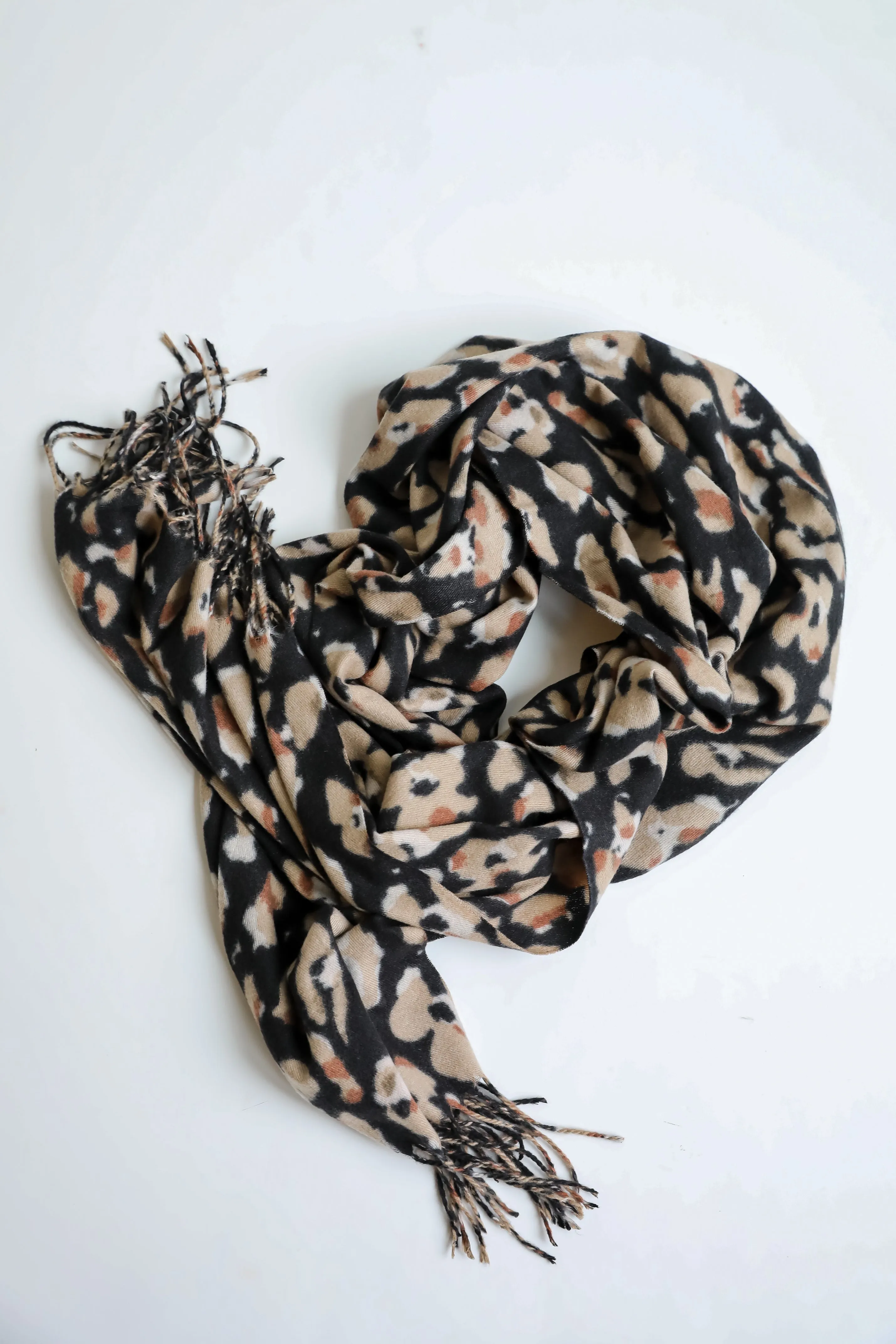 Wild Attitude Leopard Fringe Scarf