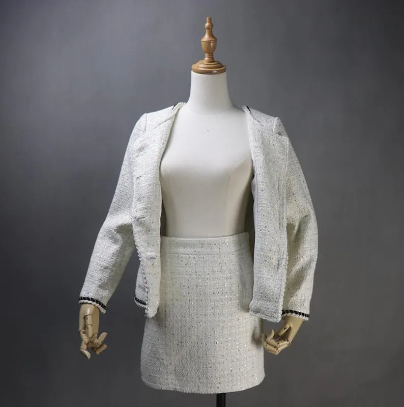 Women's CUSTOM MADE Sequinned Jacket Coat Blazer Shorts/Skirts/Trousers