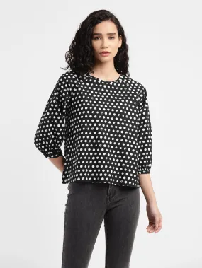 Women's Polka Dot Round Neck Top