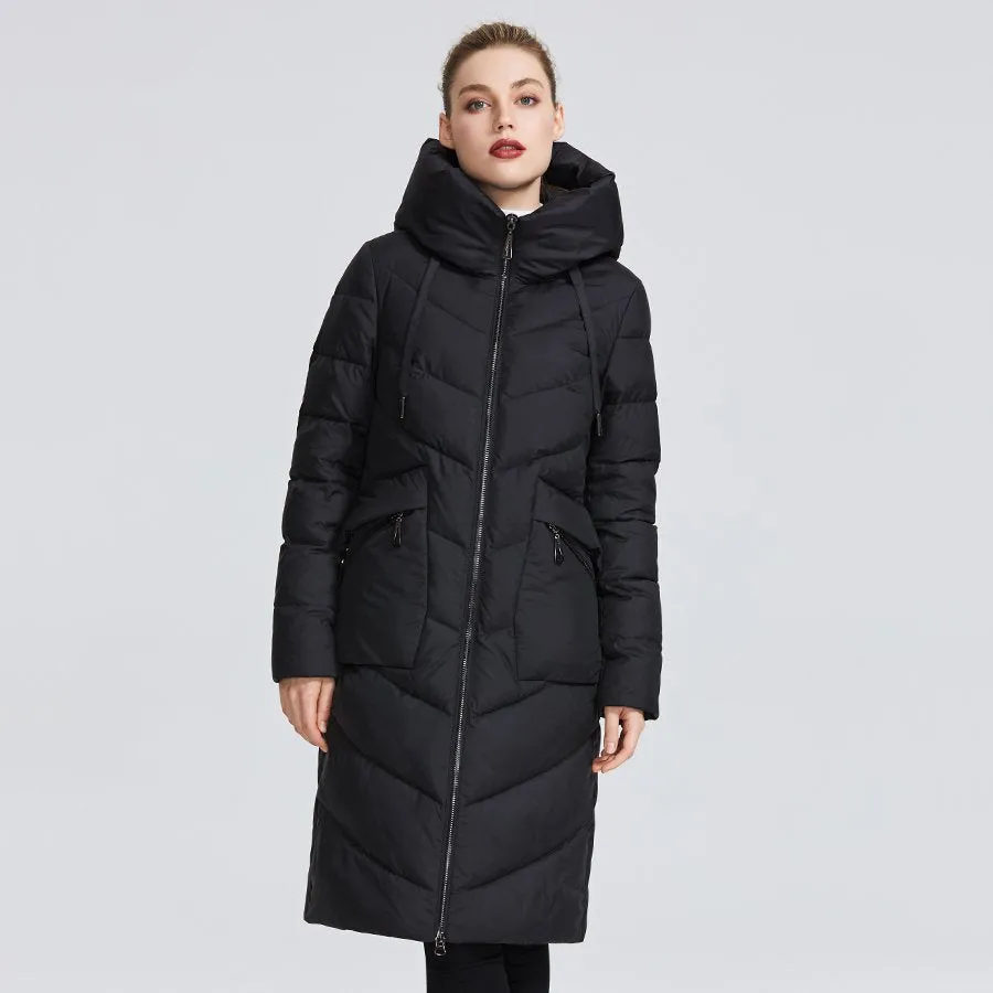 Women's Winter Long Windproof Polyester Parka