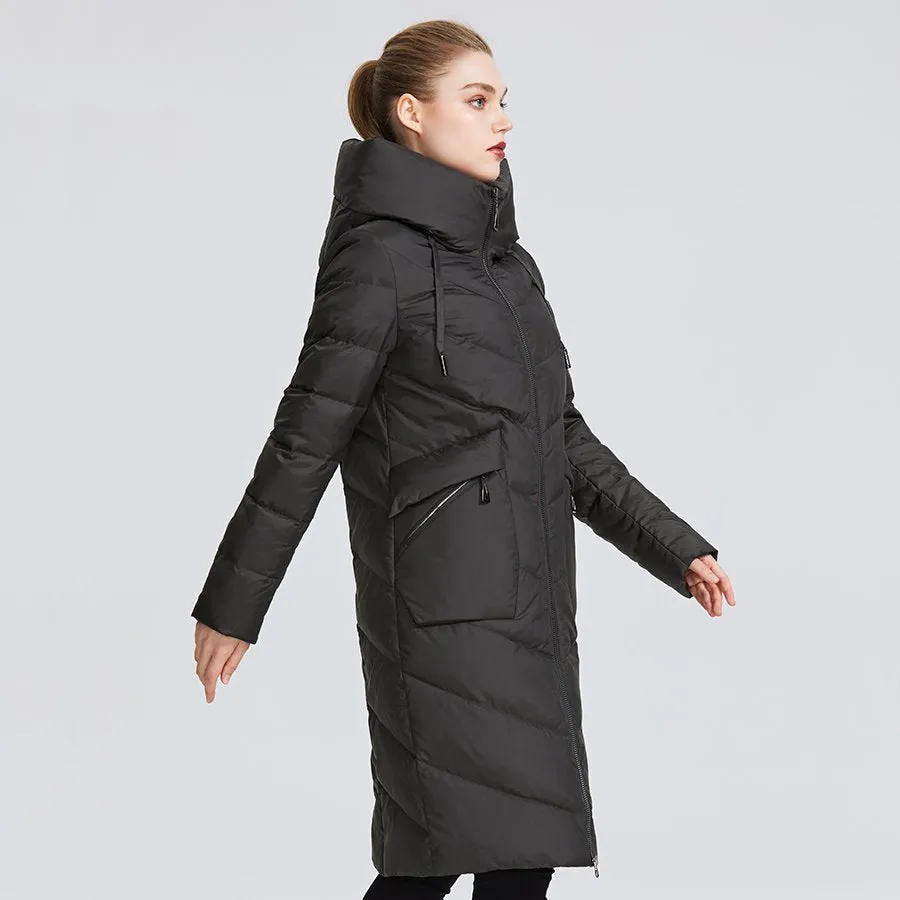 Women's Winter Long Windproof Polyester Parka