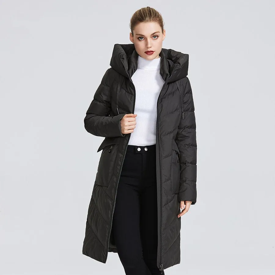 Women's Winter Long Windproof Polyester Parka