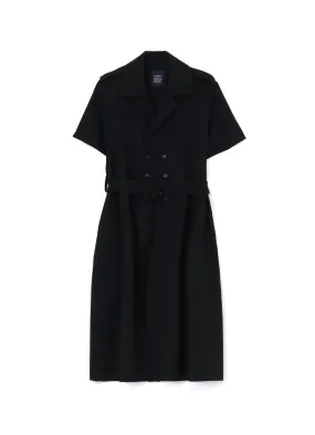 WOOL GABARDINE SHORT SLEEVE COAT